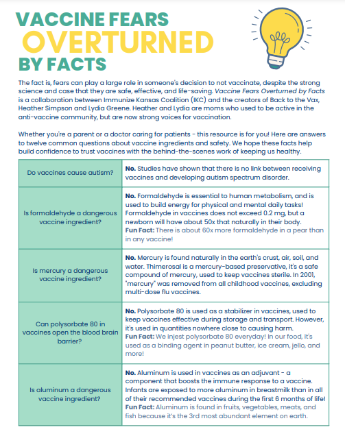 Vaccine Fears Overturned by Facts One-Page Summary